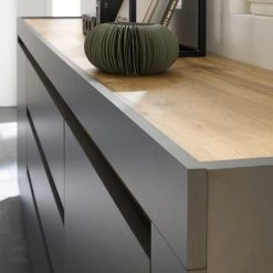 Loftscape Buffet Accra - Anthracite / Imitation chêne -ÉcoMaison Soldes 1000348819 220506 032 DETAILS P000000001000348819