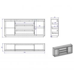 Loftscape Buffet Accra - Blanc / Anthracite 15 Loftscape Buffet Accra - Blanc / Anthracite -ÉcoMaison Soldes 1000348827 220506 500 SKETCH DETAILS P000000001000348827 sketch