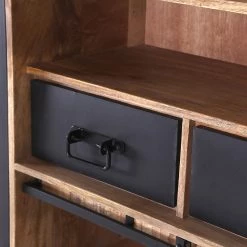 Red Living Buffet haut Toleos - Manguier brut massif / Fer - Manguier / Noir -ÉcoMaison Soldes 1000352069 220520 030 DETAILS P000000001000352069