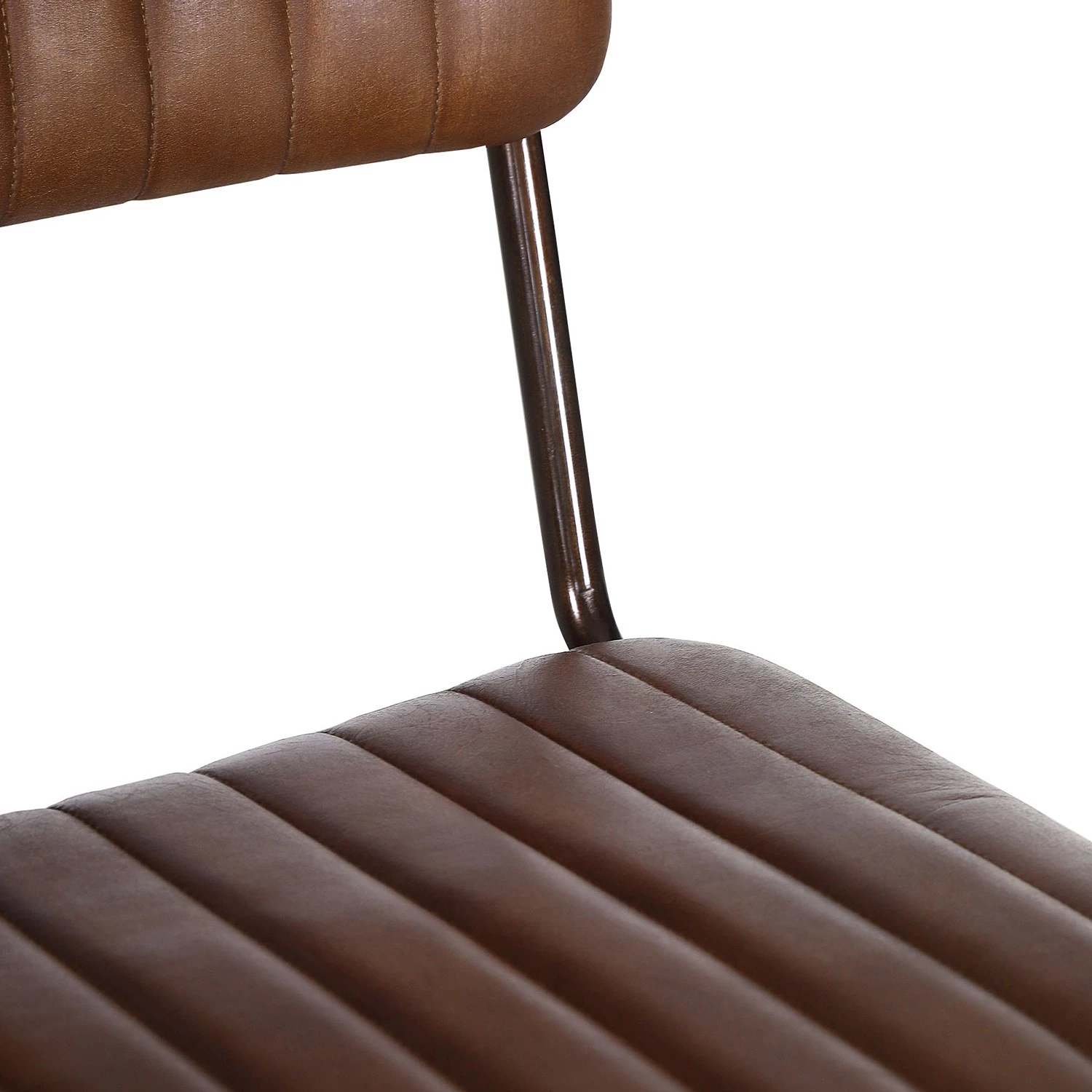 Ars manufacti Chaises de bar Blasdell (lot de 2) - Cuir véritable / Métal - Marron vintage/ Laiton vieilli 5 Ars manufacti Chaises de bar Blasdell (lot de 2) - Cuir véritable / Métal - Marron vintage/ Laiton vieilli – Image 5