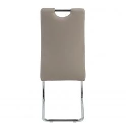 Loftscape Chaise cantilever La Paz - Imitation cuir / Métal - Chrome - Cappuccino - Lot de 4 -ÉcoMaison Soldes 1000352382 220610 070 DETAILS P000000001000352382