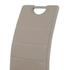 Loftscape Chaise cantilever La Paz - Imitation cuir / Métal - Chrome - Cappuccino - Lot de 4 -ÉcoMaison Soldes 1000352382 220610 080 DETAILS P000000001000352382