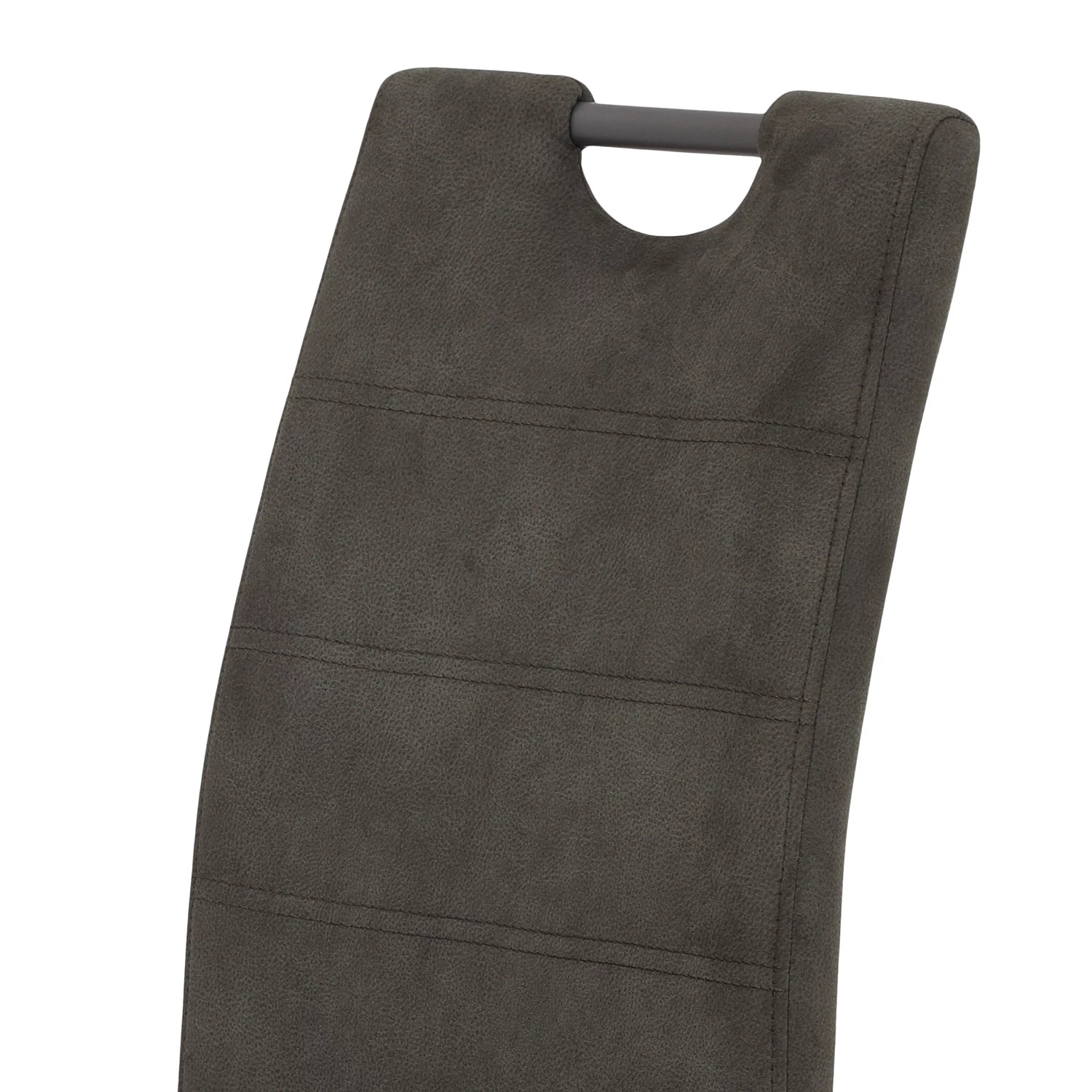 Loftscape Chaise cantilever Frenois - Microfibre / Acier - Anthracite - Lot de 4 8 Loftscape Chaise cantilever Frenois - Microfibre / Acier - Anthracite - Lot de 4 – Image 8