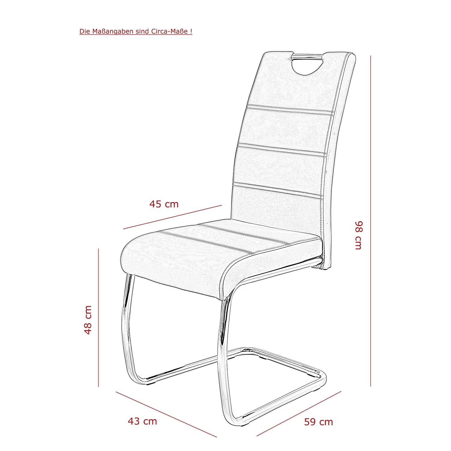 Loftscape Chaise cantilever Frenois - Microfibre / Acier - Anthracite - Lot de 4 11 Loftscape Chaise cantilever Frenois - Microfibre / Acier - Anthracite - Lot de 4 – Image 11
