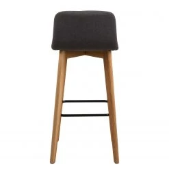 Loftscape Chaises de bar Alaric (lot de 2) - Tissu / Chêne massif / Métal - Gris / Chêne / Noir -ÉcoMaison Soldes 1000353343 220614 040 DETAILS P000000001000353343