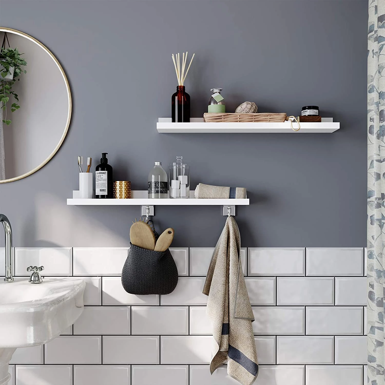 Loftscape Étagères murales Stains III (lot de 2) - Blanc 2 Loftscape Étagères murales Stains III (lot de 2) - Blanc – Image 2