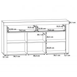 Red Living Buffet Westcliffe - Imitation bois recyclé / Imitation béton -ÉcoMaison Soldes 1000356698 220603 501 SKETCH DETAILS P000000001000356698 sketch