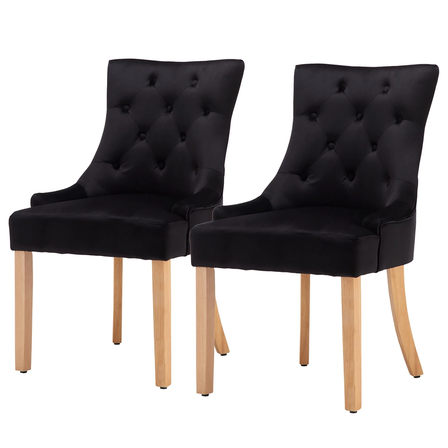 Loftscape Chaises capitonnées Thrall (lot de 2) - Noir 1 Loftscape Chaises capitonnées Thrall (lot de 2) - Noir