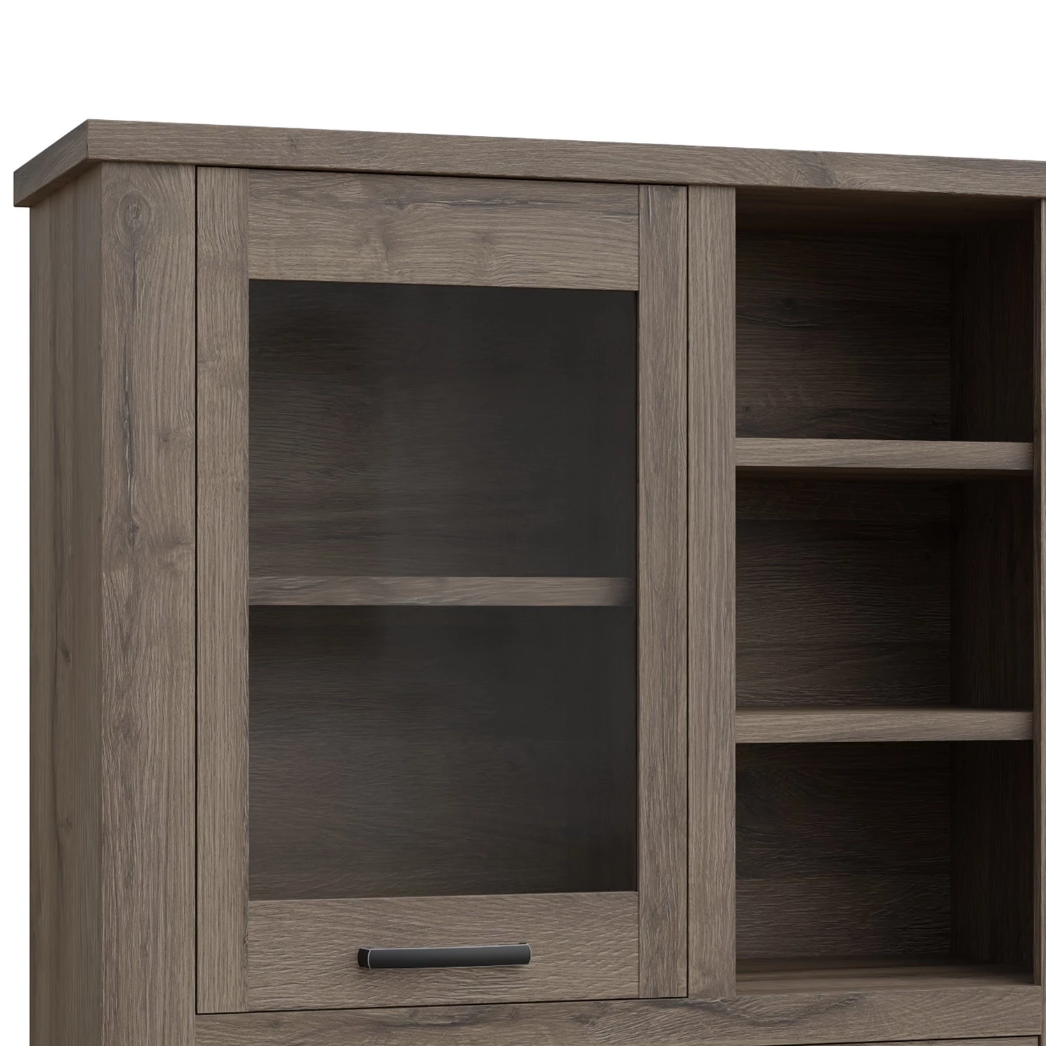 Loftscape Vitrine Temuco - Imitation chêne foncé 4 Loftscape Vitrine Temuco - Imitation chêne foncé – Image 4