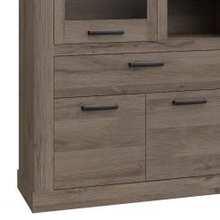 Loftscape Vitrine Temuco - Imitation chêne foncé 9 Loftscape Vitrine Temuco - Imitation chêne foncé -ÉcoMaison Soldes 1000358006 220616 051 DETAILS P000000001000358006