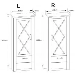 Trendteam Vitrine Georgia - Imitation pin blanc -ÉcoMaison Soldes 1000362854 220623 500 SKETCH DETAILS P000000001000362854 sketch