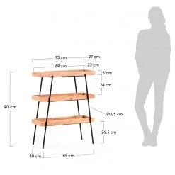 Red Living Étagère Beitbridge I - Acacia massif / Métal - Acacia / Noir -ÉcoMaison Soldes 1000363959 220714 500 SKETCH DETAILS P000000001000363959 sketch