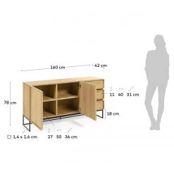 Red Living Buffet Tabora - Placage en bois véritable - Chêne -ÉcoMaison Soldes 1000363989 220714 500 SKETCH DETAILS P000000001000363989 sketch