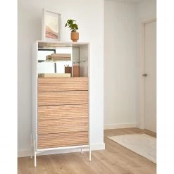 Norrwood Buffet haut Maredale - Partiellement en frêne massif - Frêne / Blanc -ÉcoMaison Soldes 1000363992 220714 021 MOOD DETAILS P000000001000363992 mood