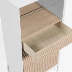 Norrwood Buffet haut Maredale - Partiellement en frêne massif - Frêne / Blanc -ÉcoMaison Soldes 1000363992 220714 030 DETAILS P000000001000363992