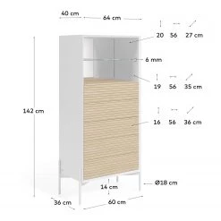 Norrwood Buffet haut Maredale - Partiellement en frêne massif - Frêne / Blanc -ÉcoMaison Soldes 1000363992 220714 500 SKETCH DETAILS P000000001000363992 sketch