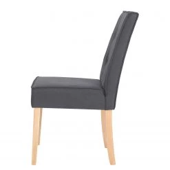 Loftscape Chaises capitonnées Alcoy (lot de 2) - Tissu / Hévéa massif - Gris / Hévéa -ÉcoMaison Soldes 1000363995 220728 040 DETAILS P000000001000363995