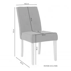Loftscape Chaises capitonnées Alcoy (lot de 2) - Tissu / Hévéa massif - Gris / Hévéa -ÉcoMaison Soldes 1000363995 220728 500 SKETCH DETAILS P000000001000363995 sketch