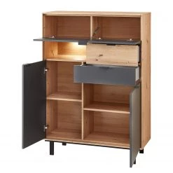 Fashion For Home Buffet haut Leox - Avec éclairage inclus - Graphite / Imitation chêne artisan -ÉcoMaison Soldes 1000364262 220719 035 DETAILS P000000001000364262