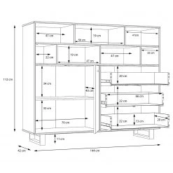 Red Living Buffet Trylith II - Imitation chêne rustique / Noir -ÉcoMaison Soldes 1000364623 220719 501 SKETCH DETAILS P000000001000364623 sketch