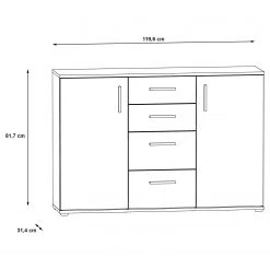Loftscape Buffet Kiltealy II - Blanc / Imitation chêne Sonoma 12 Loftscape Buffet Kiltealy II - Blanc / Imitation chêne Sonoma -ÉcoMaison Soldes 1000364871 220722 500 SKETCH DETAILS P000000001000364871 sketch