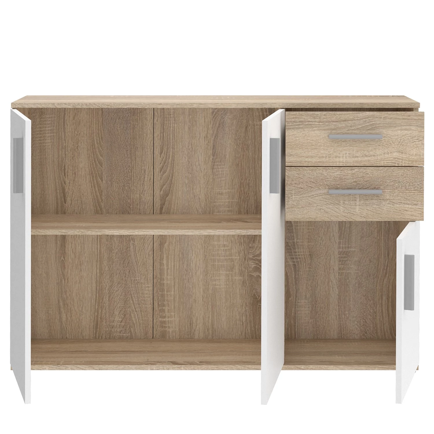 Loftscape Buffet Kiltealy III - Blanc / Imitation chêne Sonoma 5 Loftscape Buffet Kiltealy III - Blanc / Imitation chêne Sonoma – Image 5