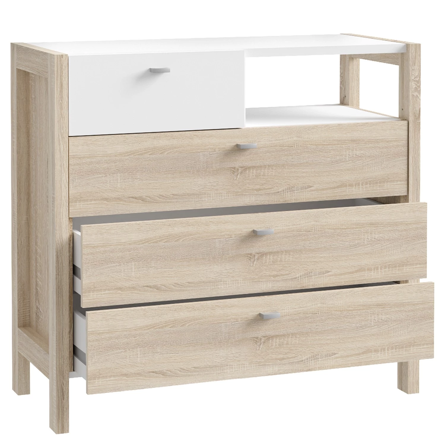 Loftscape Buffet Thurles II - Imitation chêne Sonoma / Blanc 4 Loftscape Buffet Thurles II - Imitation chêne Sonoma / Blanc – Image 4