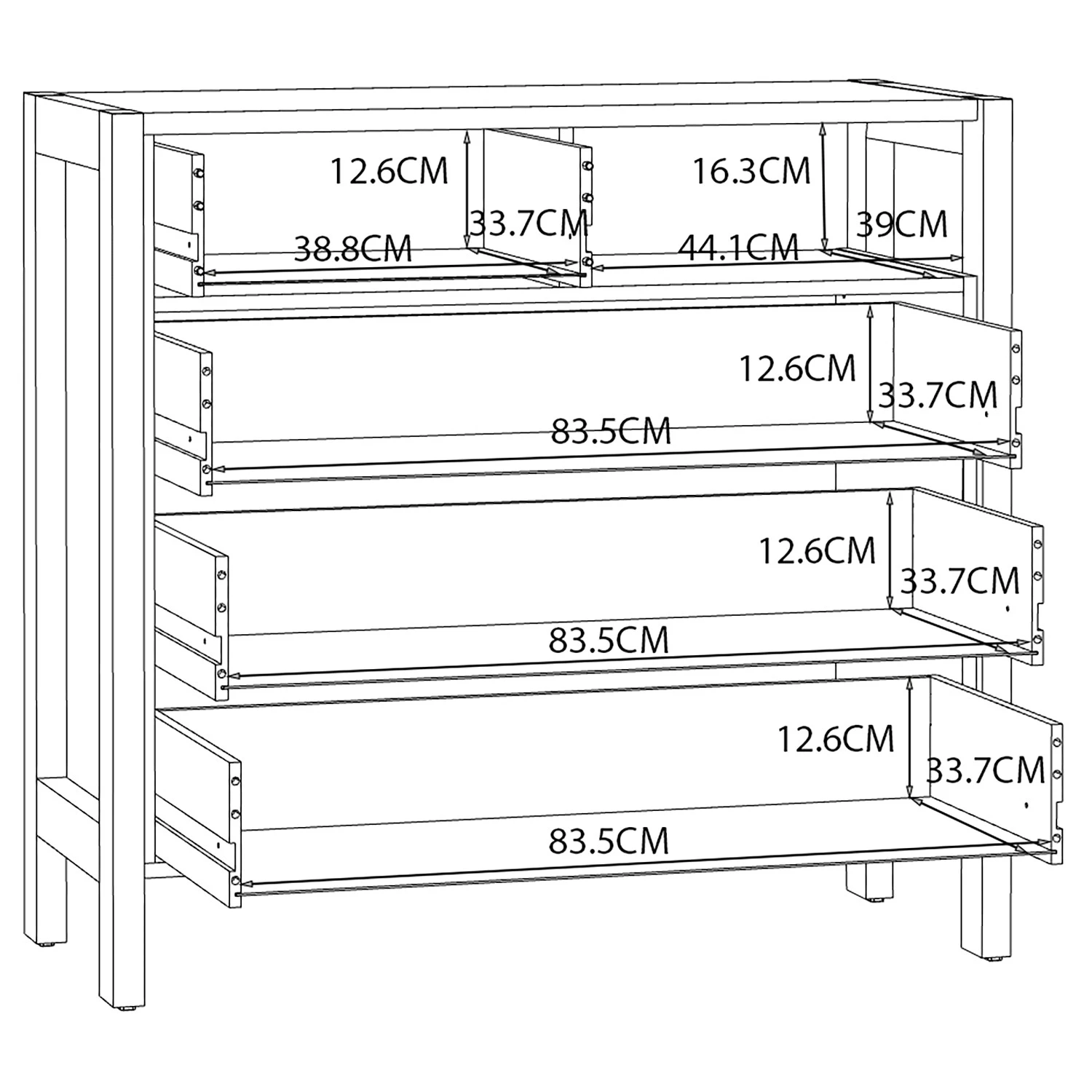 Loftscape Buffet Thurles II - Imitation chêne Sonoma / Blanc 7 Loftscape Buffet Thurles II - Imitation chêne Sonoma / Blanc – Image 7