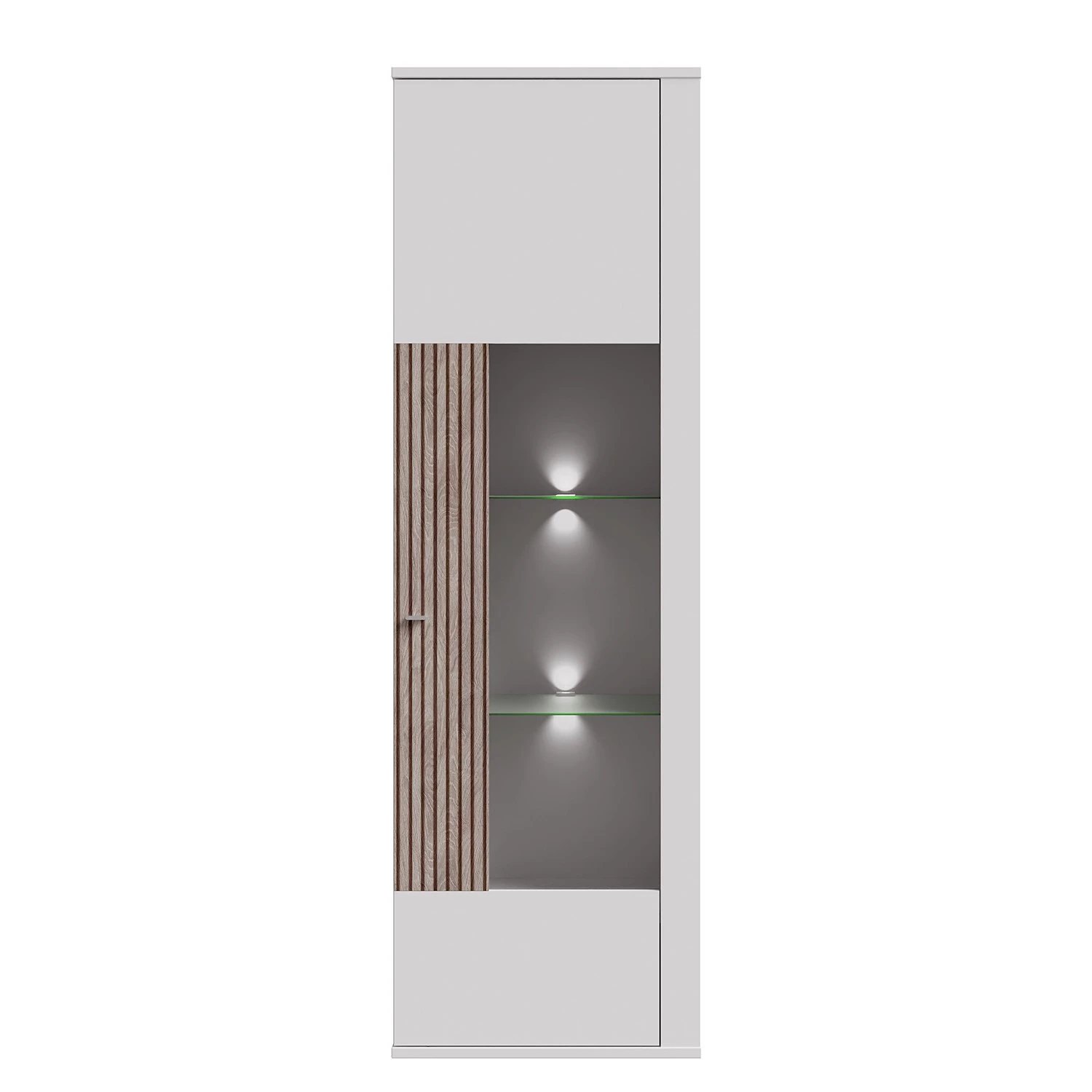 Loftscape Vitrine Millquarter I - Blanc / Imitation chêne clair 4 Loftscape Vitrine Millquarter I - Blanc / Imitation chêne clair – Image 4