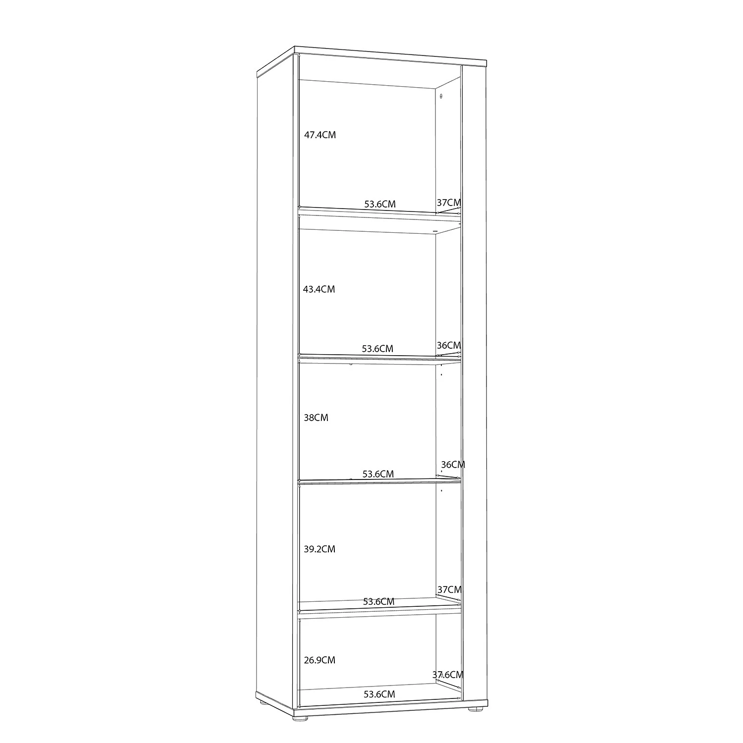 Loftscape Vitrine Millquarter I - Blanc / Imitation chêne clair 10 Loftscape Vitrine Millquarter I - Blanc / Imitation chêne clair – Image 10