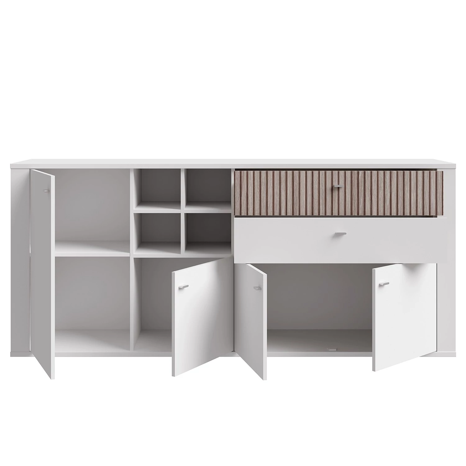 Loftscape Buffet Millquarter - Blanc / Imitation chêne clair 5 Loftscape Buffet Millquarter - Blanc / Imitation chêne clair – Image 5