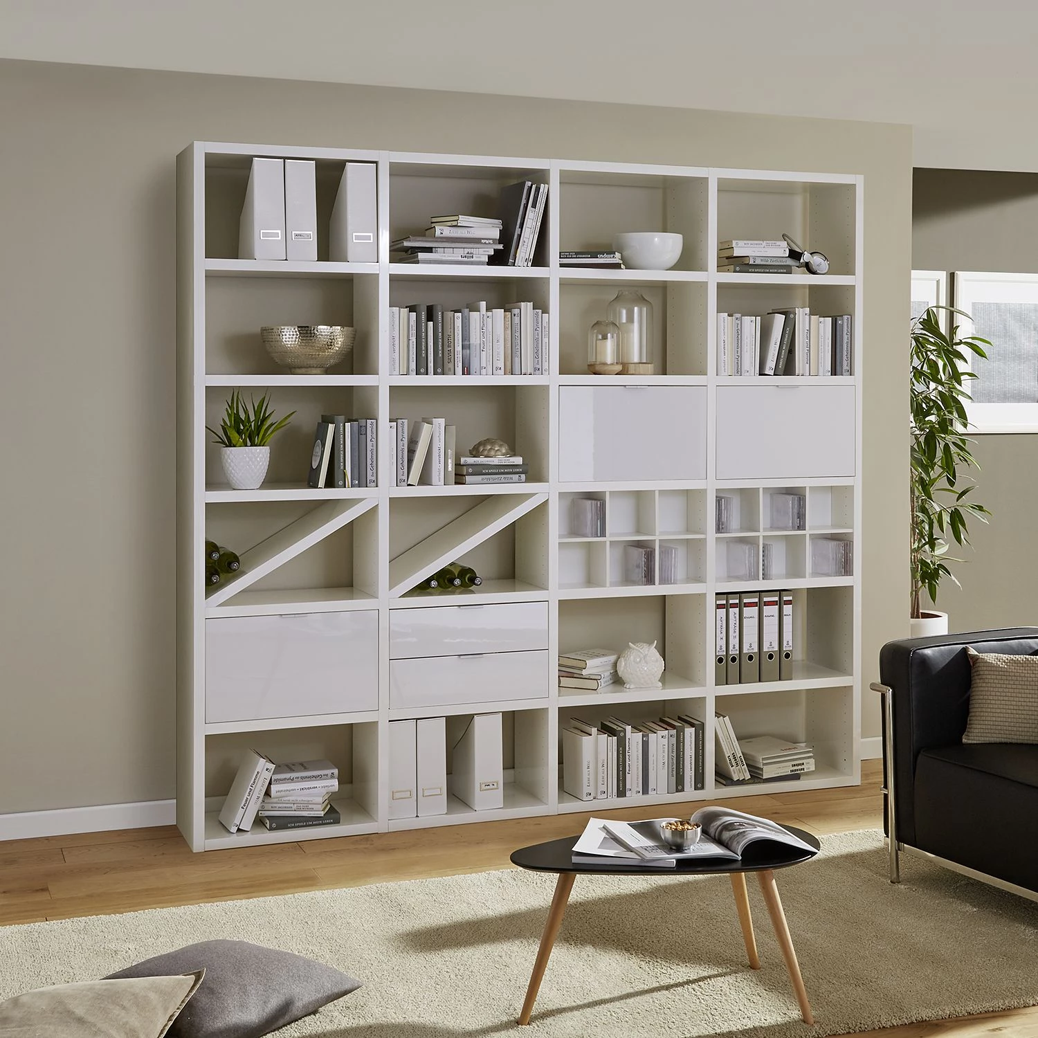 Fredriks Étagère à combiner Rodos I - Blanc brillant 2 Fredriks Étagère à combiner Rodos I - Blanc brillant – Image 2