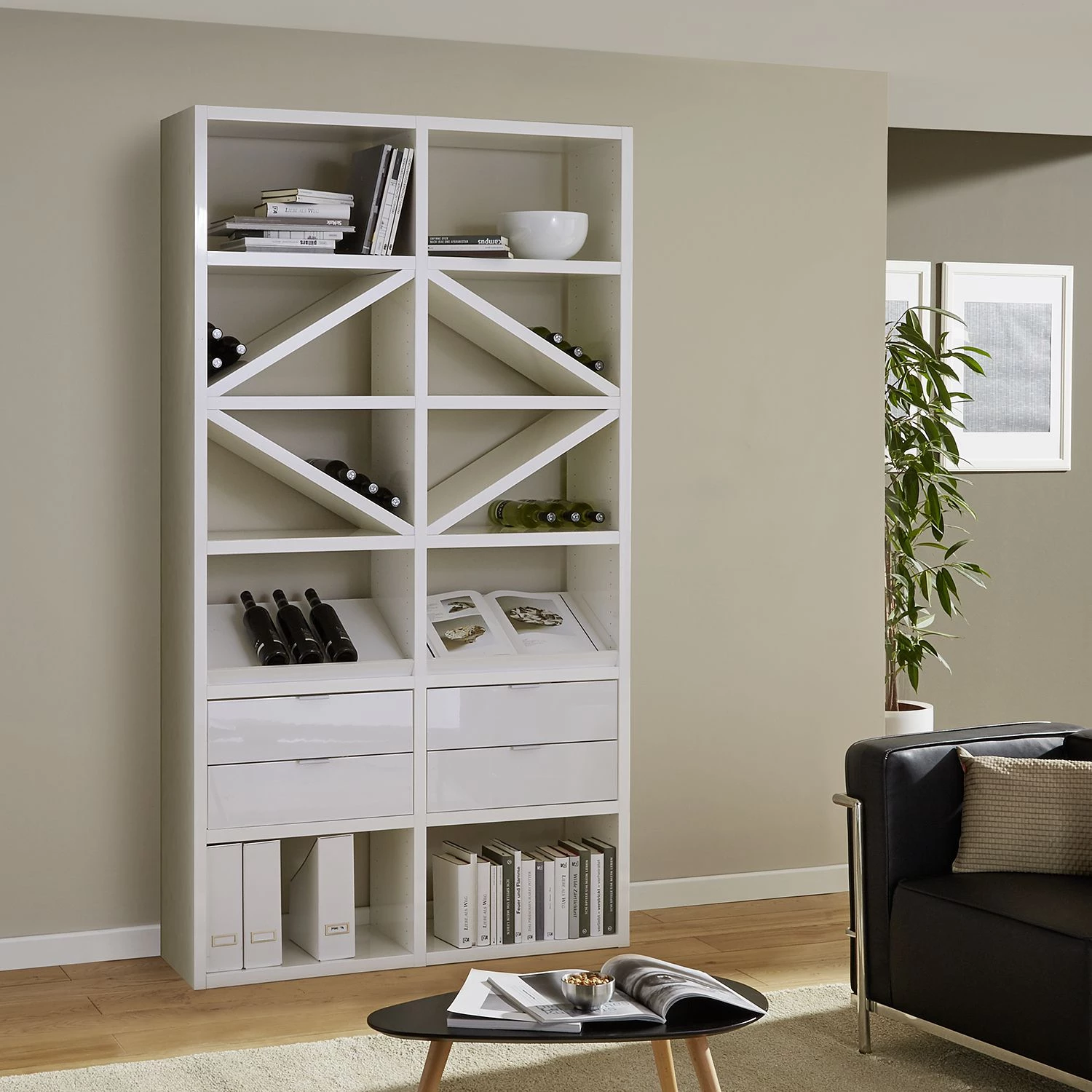 Fredriks Étagère à combiner Rodos I - Blanc brillant 3 Fredriks Étagère à combiner Rodos I - Blanc brillant – Image 3