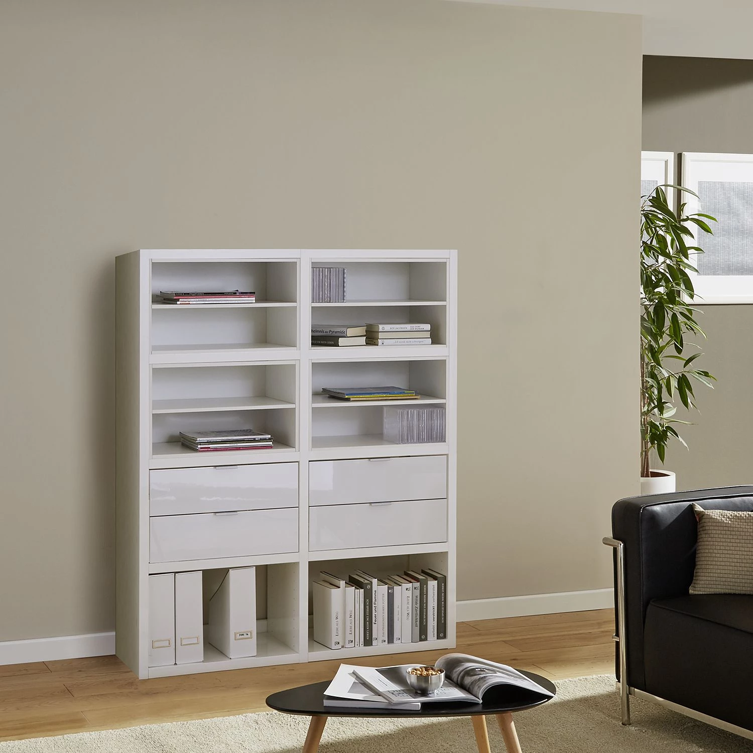 Fredriks Etagère à combiner Rodos II - Blanc brillant 2 Fredriks Etagère à combiner Rodos II - Blanc brillant – Image 2