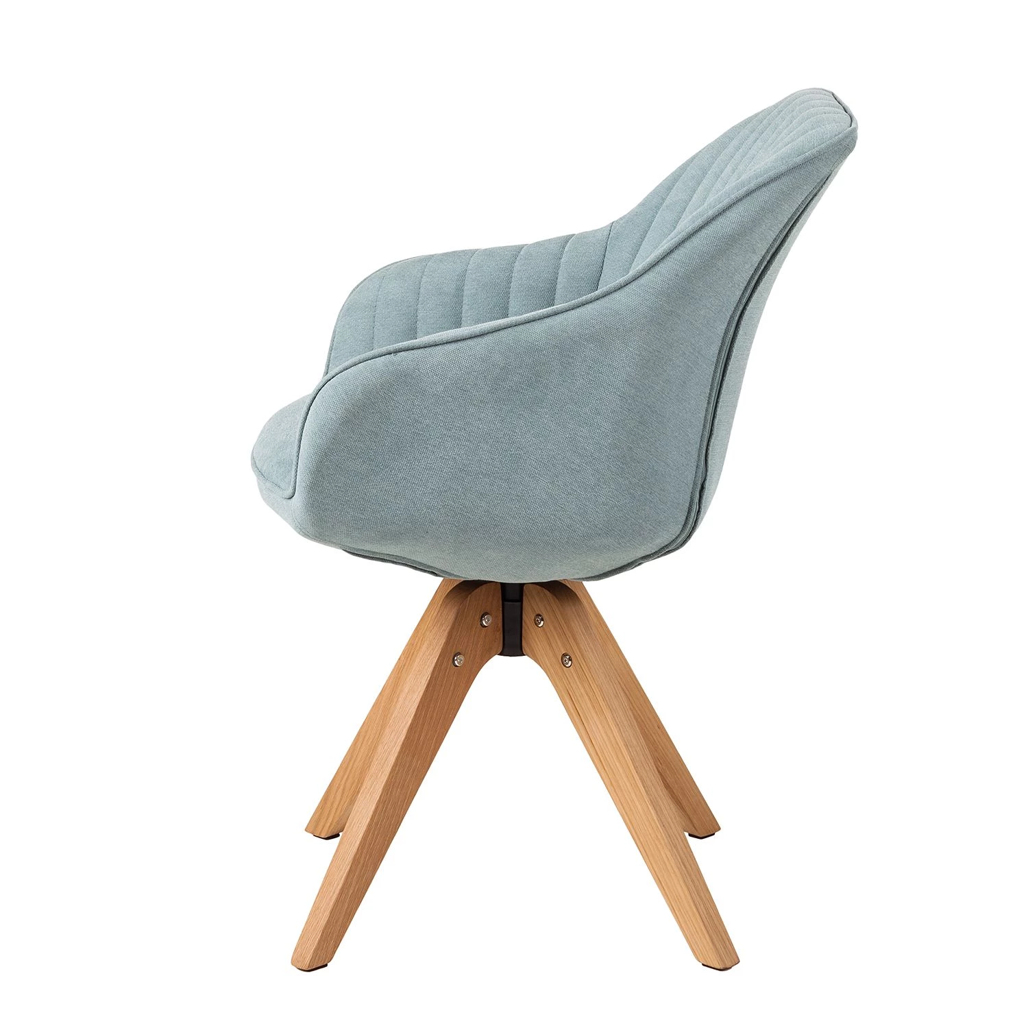 Mørteens Chaise à accoudoirs Ermelo I - rotatif - Tissu / Chêne massif - Bleu clair - 1 set 6 Mørteens Chaise à accoudoirs Ermelo I - rotatif - Tissu / Chêne massif - Bleu clair - 1 set – Image 6