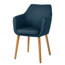 Mørteens Chaises à accoudoirs Nicholas - Tissu Cors: Bleu jean - 1 chaise