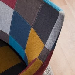 Mørteens Chaise à accoudoirs Nicholas III - Tissu Cors: Patchwork: Multicolore -ÉcoMaison Soldes armlehnenstuhl nicholas iii webstoff eiche massiv grau bordeaux 4185676