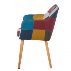 Mørteens Chaise à accoudoirs Nicholas III - Tissu Cors: Patchwork: Multicolore -ÉcoMaison Soldes armlehnenstuhl nicholas iii webstoff eiche massiv grau bordeaux 4207636