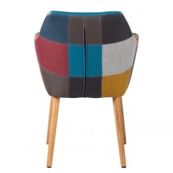 Mørteens Chaise à accoudoirs Nicholas III - Tissu Cors: Patchwork: Multicolore -ÉcoMaison Soldes armlehnenstuhl nicholas iii webstoff eiche massiv grau bordeaux 4207640