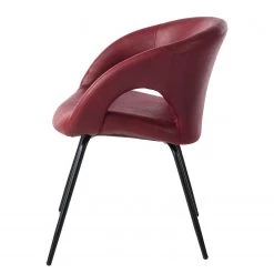 Ars manufacti Chaise à accoudoirs Woodlawn II - Bordeaux - 1 chaise -ÉcoMaison Soldes armlehnenstuhl woodlawn ii kunstleder metall rot 4406964