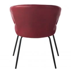 Ars manufacti Chaise à accoudoirs Woodlawn II - Bordeaux - 1 chaise -ÉcoMaison Soldes armlehnenstuhl woodlawn ii kunstleder metall rot 4406968