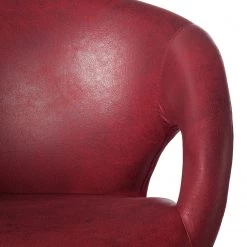 Ars manufacti Chaise à accoudoirs Woodlawn II - Bordeaux - 1 chaise -ÉcoMaison Soldes armlehnenstuhl woodlawn ii kunstleder metall rot 4406980