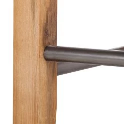 Ars Natura Tabouret de bar Delia - Acacia massif / Imitation cuir - Crème -ÉcoMaison Soldes barhocker delia kunstleder sand 1412271