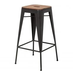 Ars manufacti Tabourets de bar Manchester (lot de 2) - Acacia massif / Métal - Acacia / Anthracite -ÉcoMaison Soldes barhocker manchester 2er set akazie massiv metall 4873820