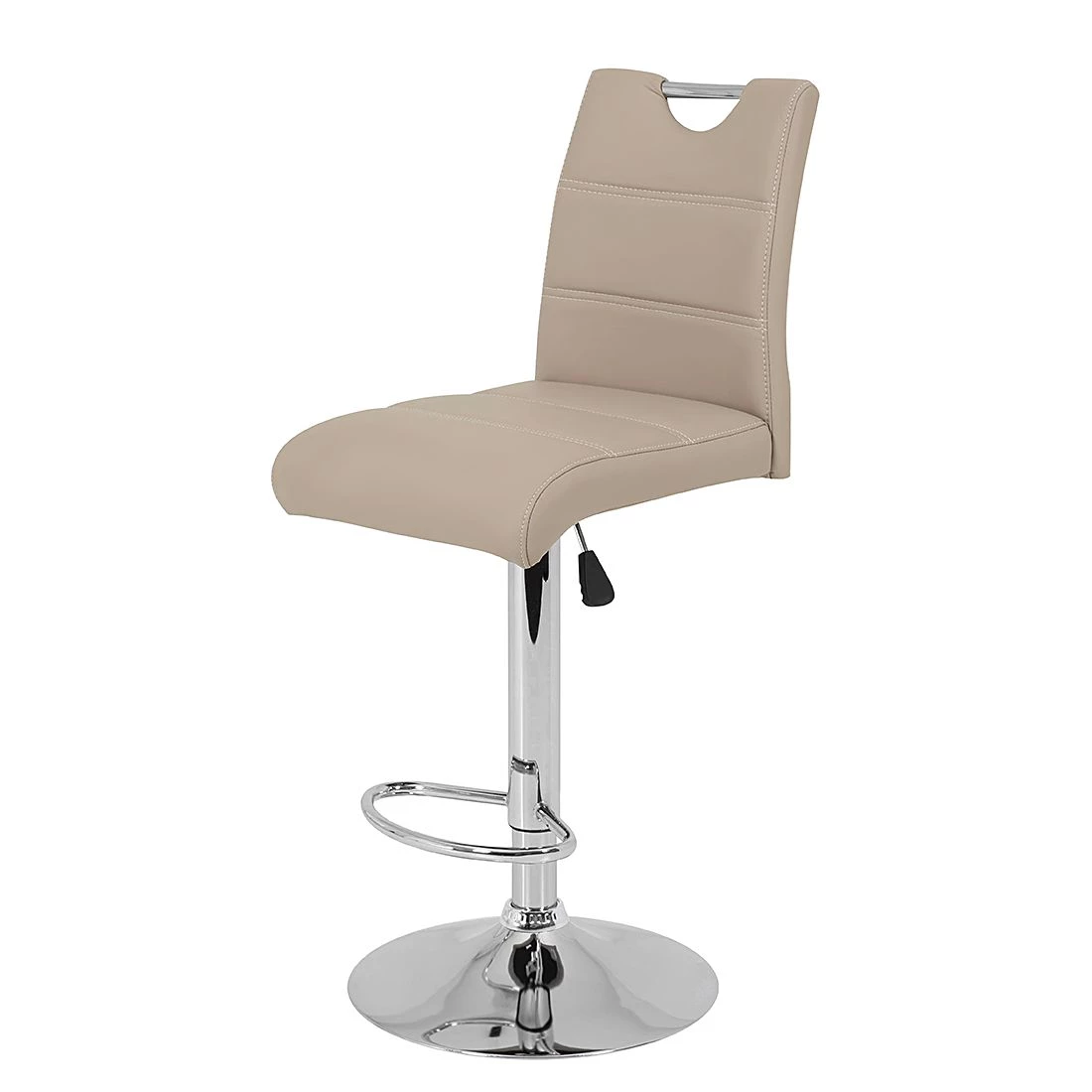 Fredriks Chaises de bar Malte (lot de 2) - Imitation cuir / Métal - Chrome - Cappuccino 2 Fredriks Chaises de bar Malte (lot de 2) - Imitation cuir / Métal - Chrome - Cappuccino – Image 2