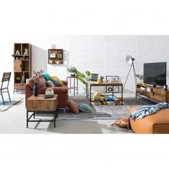 Ars manufacti Étagère Grasby - Pin recyclé / Métal - Pin foncé / Noir -ÉcoMaison Soldes beistelltisch grasby altholz pinie metall pinie dunkel schwarz 4884656