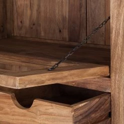 Wolf-Möbel Vaisselier Yoga - Sheesham massif - Naturel -ÉcoMaison Soldes brotschrank yoga sheesham massiv natur 1428610