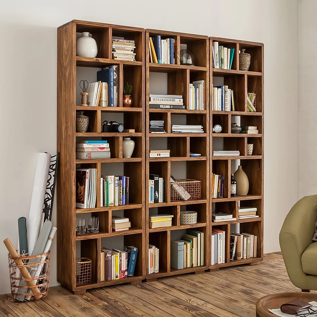 Ars Natura Bibliothèque Trangle - Sheesham massif 3 Ars Natura Bibliothèque Trangle - Sheesham massif – Image 3