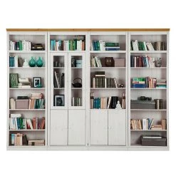 Maison Belfort Bibliothèque Lillehammer IV - Pin blanc / Pin couleur miel -ÉcoMaison Soldes buecherwand lillehammer iv kiefer massiv weiss honig 1112586
