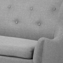 Mørteens Banquette Kamma (2 places) - Tissu / Chêne massif - Gris / Chêne -ÉcoMaison Soldes diningsofa kamma 2 sitzer webstoff eiche massiv hellgrau eiche 4851940